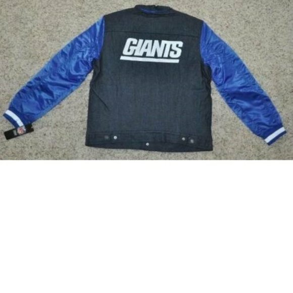 Levis New York Giants Jacket Large NFL Football Denim Satin Varsity Trucker - Picture 5 of 5